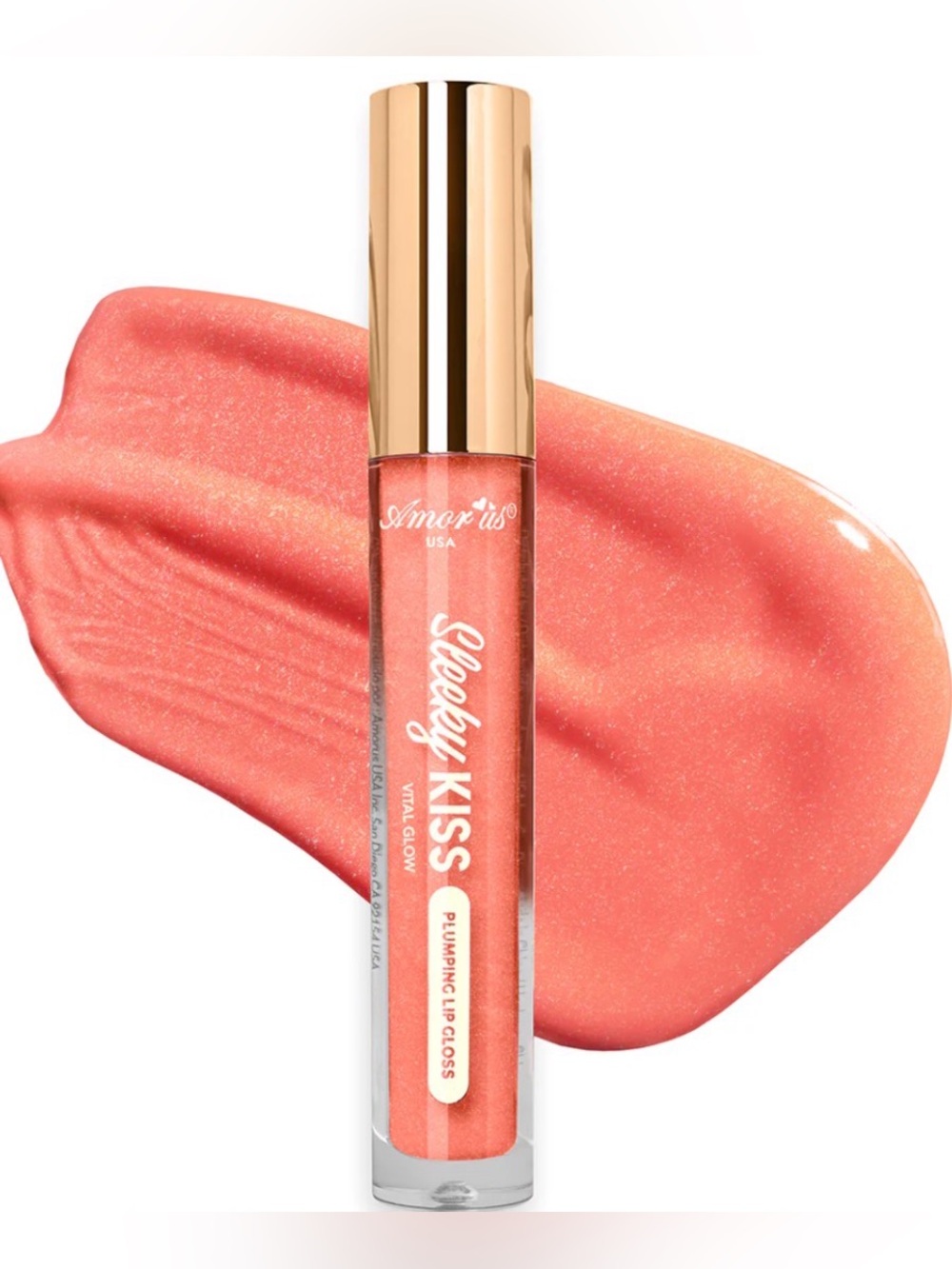 New Sleeky KISS Plumping Lip Gloss - Coral Pink Packaging